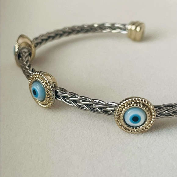 Evil Eye Bracelet For Women Silver Tone - Picture 5 of 11